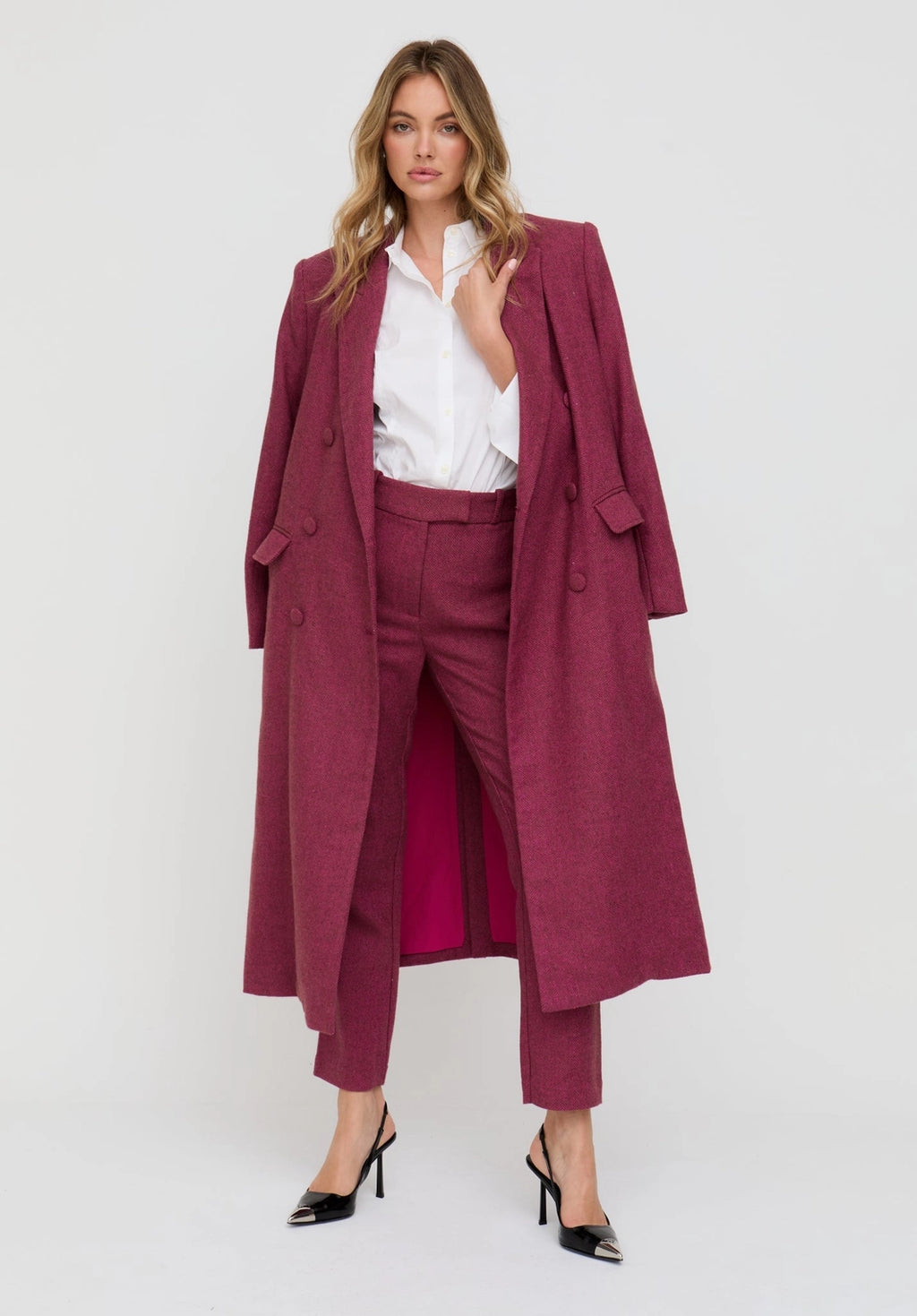 Jakki Tailored Herringbone Coat