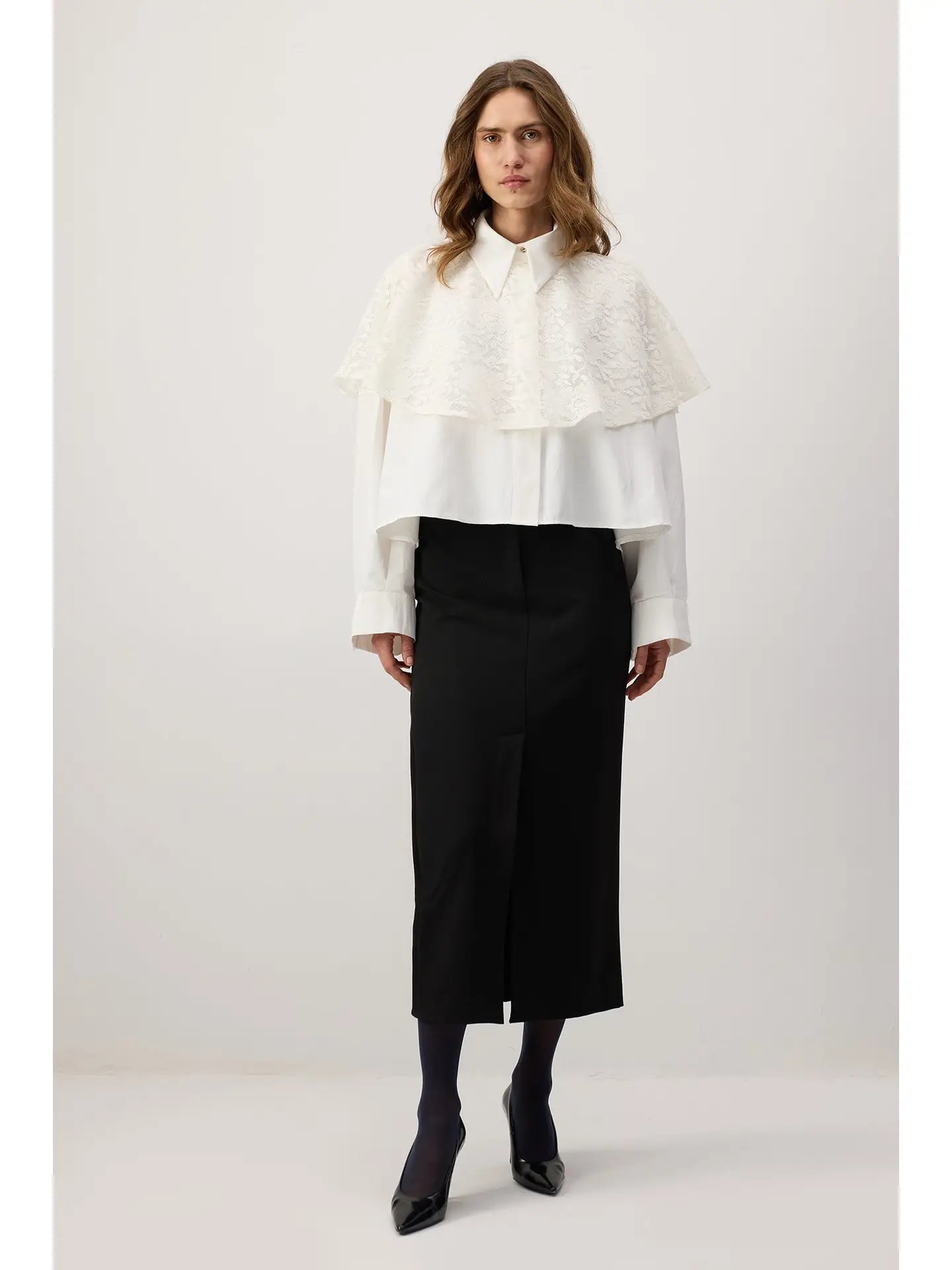 Lace Layered Oversize Shirt