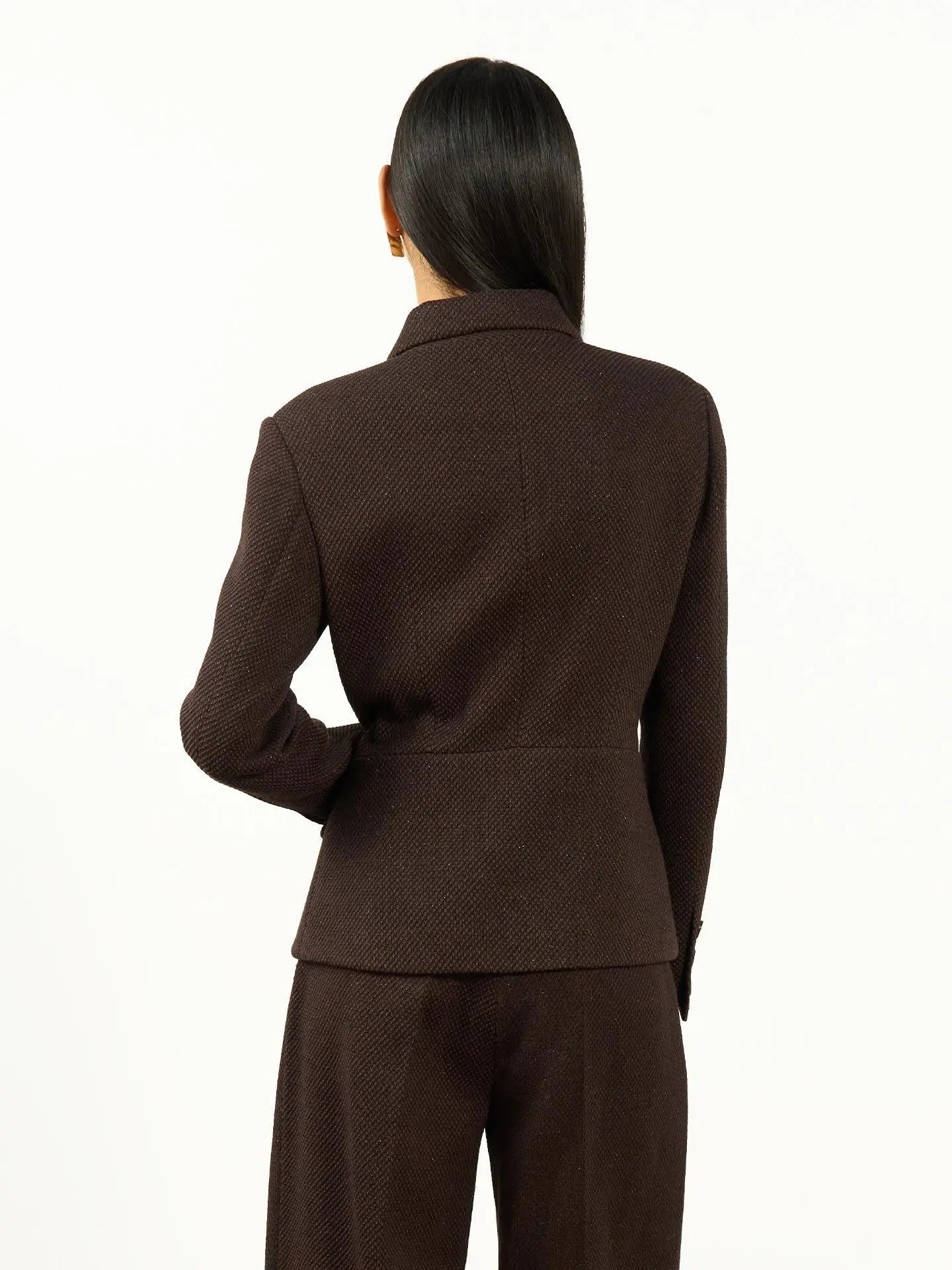 Textured Shirt Collar Jacket