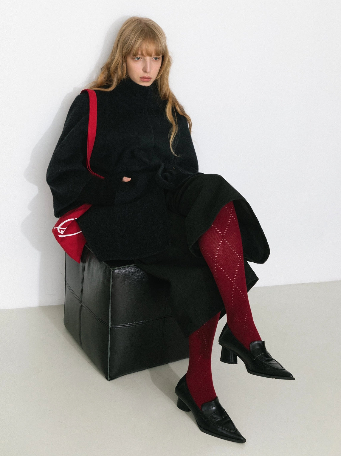 Minimal Wool-Blend Waist-Defined Coat