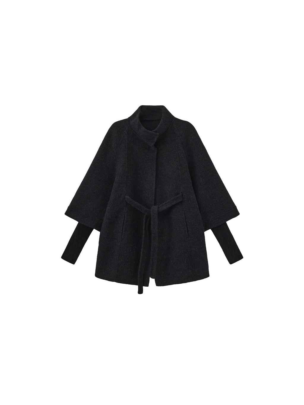 Minimal Wool-Blend Waist-Defined Coat