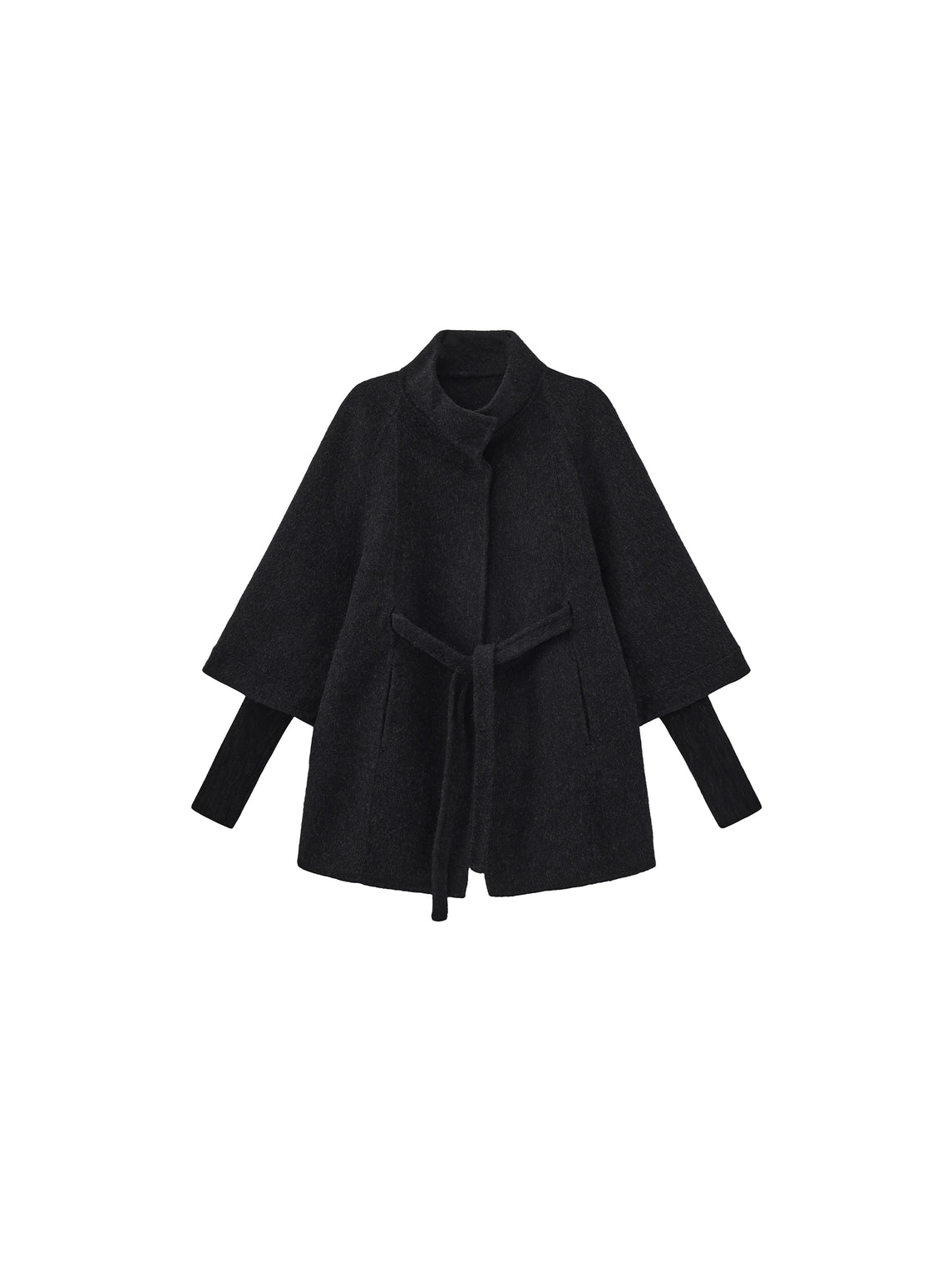 Minimal Wool-Blend Waist-Defined Coat