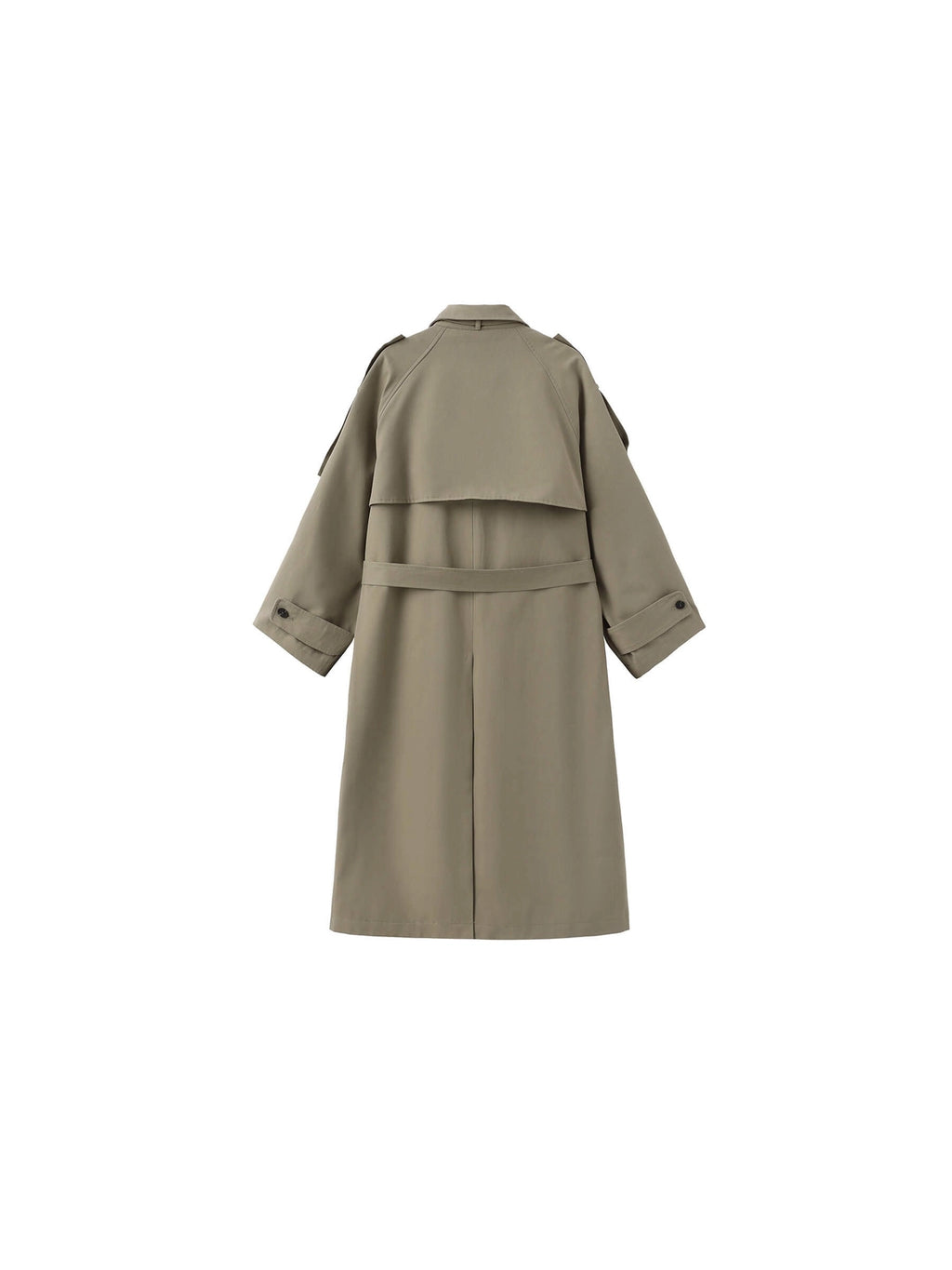 100% Cotton Oversized Mid-Length Raglan Sleeve Trench Coat