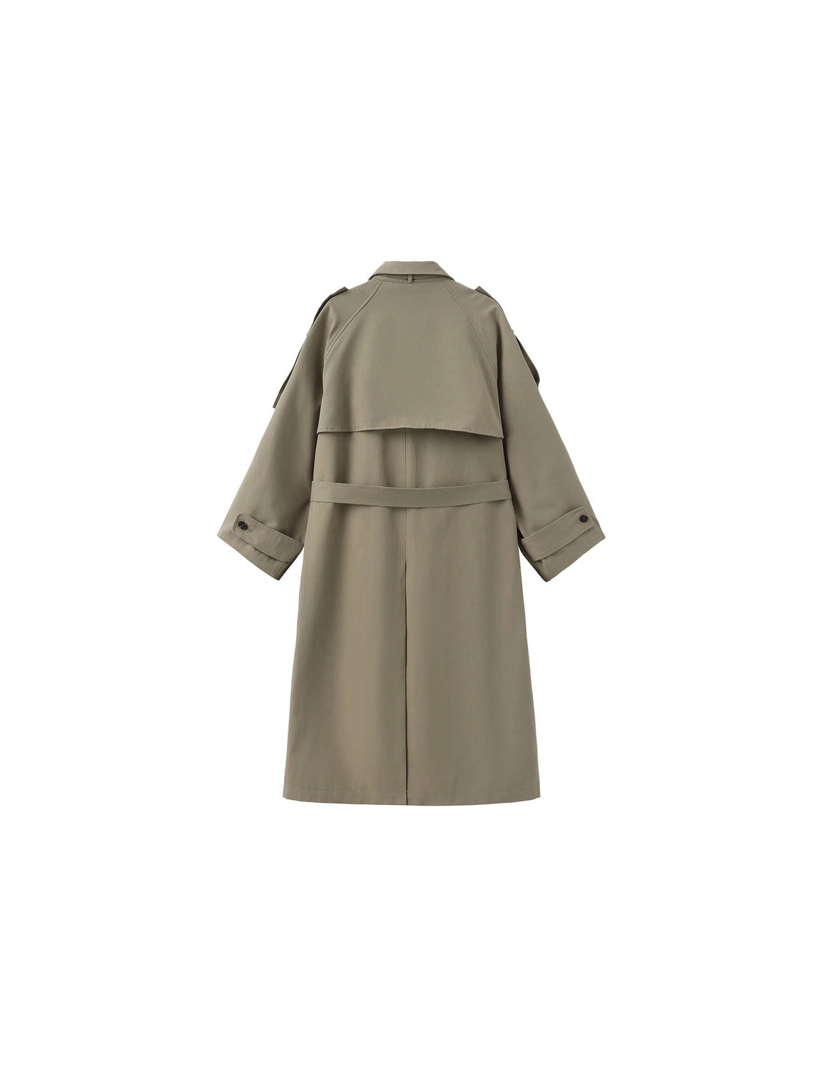 100% Cotton Oversized Mid-Length Raglan Sleeve Trench Coat