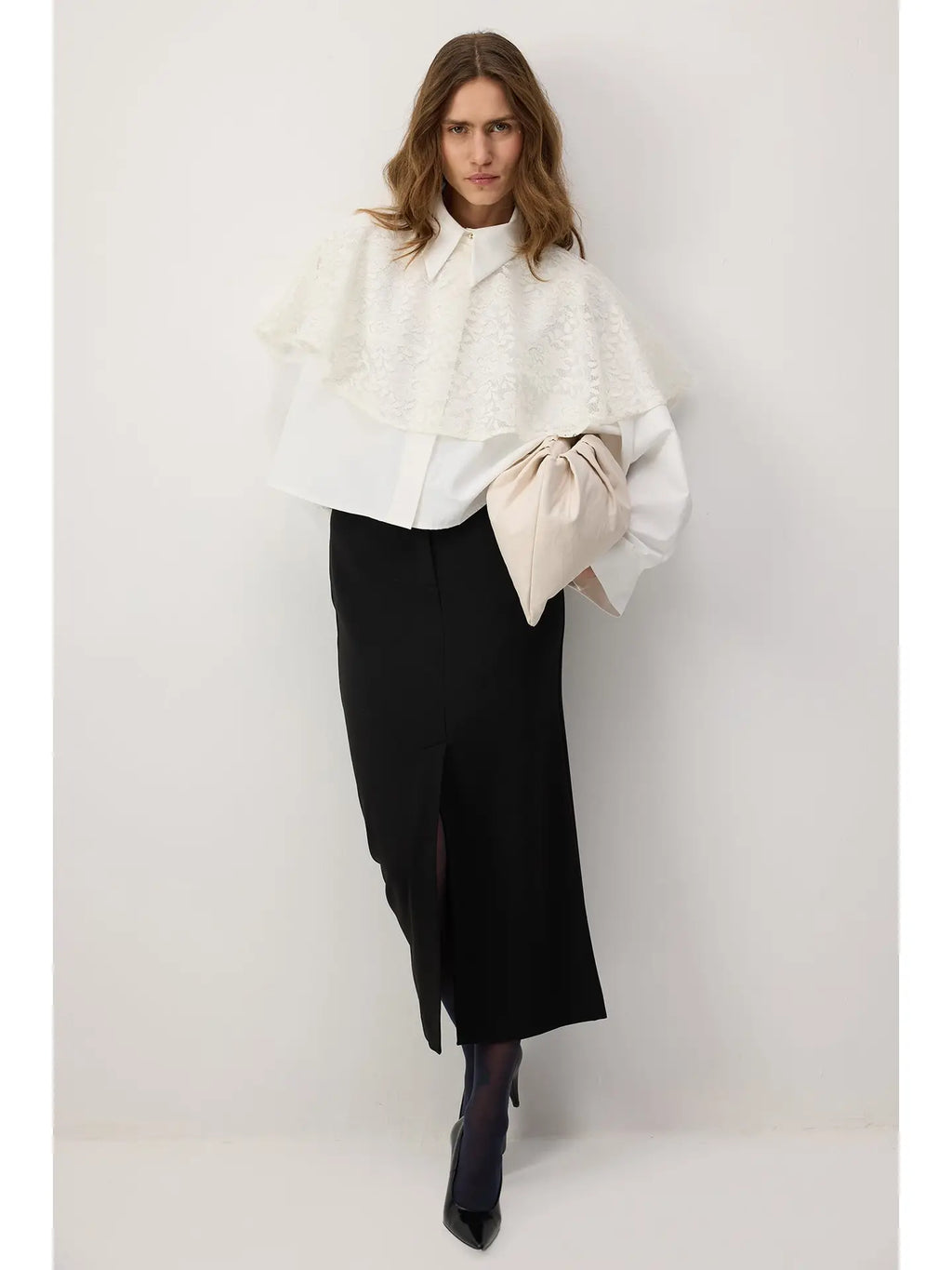 Lace Layered Oversize Shirt