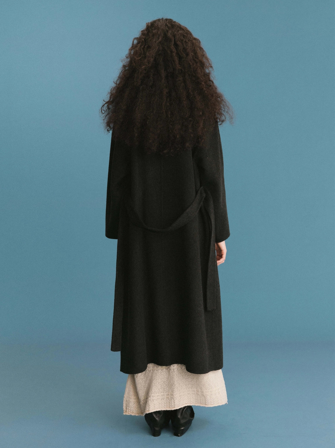 Double Face Tailored Wool Coat with Belt