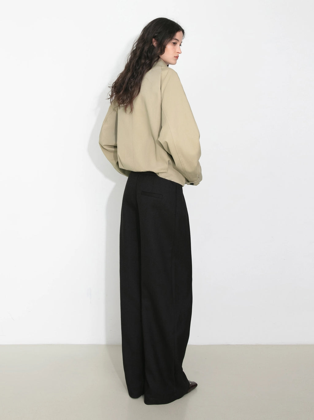 Cropped Drawstring Trench Jacket