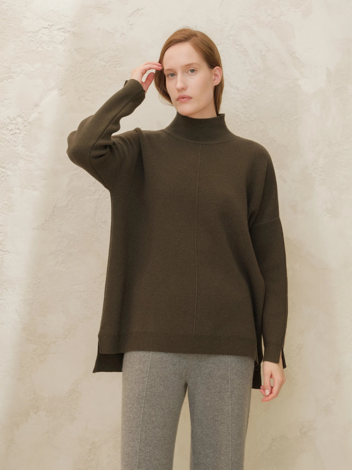 Wide Turtleneck Cashmere Blend Sweater