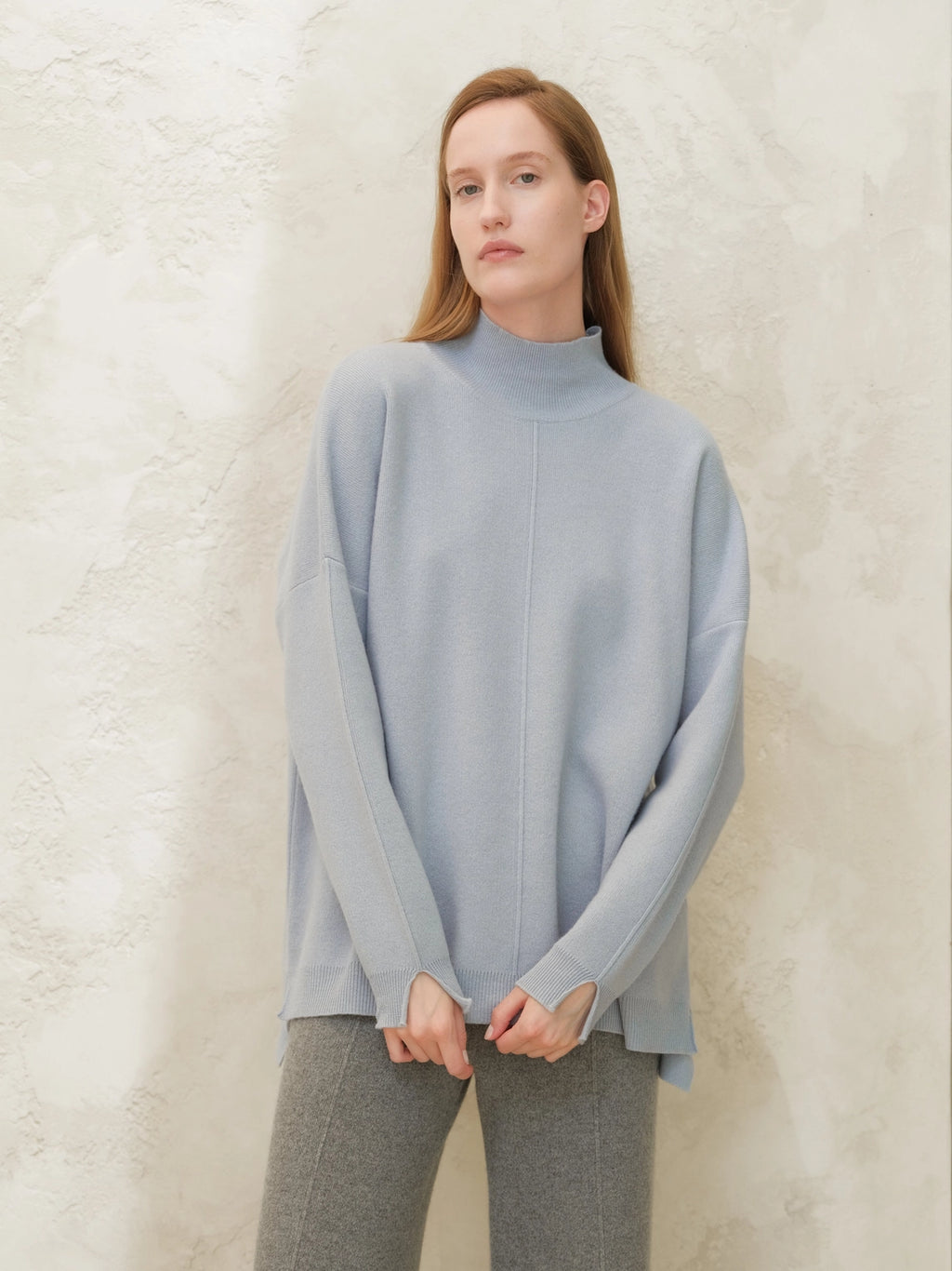 Wide Turtleneck Cashmere Blend Sweater