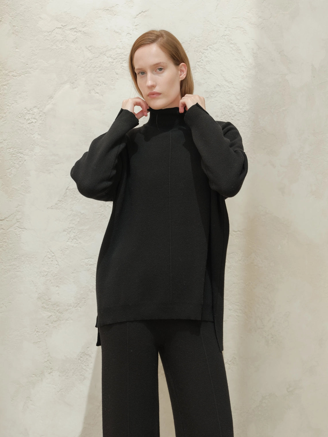 Wide Turtleneck Cashmere Blend Sweater