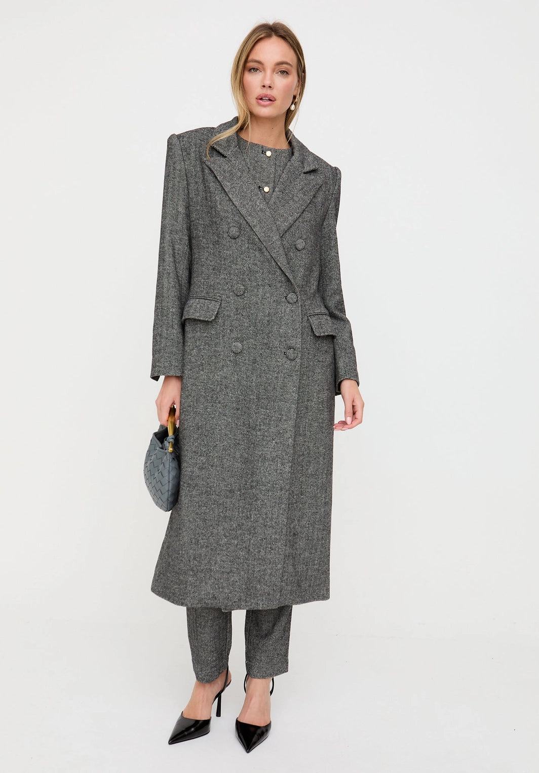 Jakki Tailored Herringbone Coat