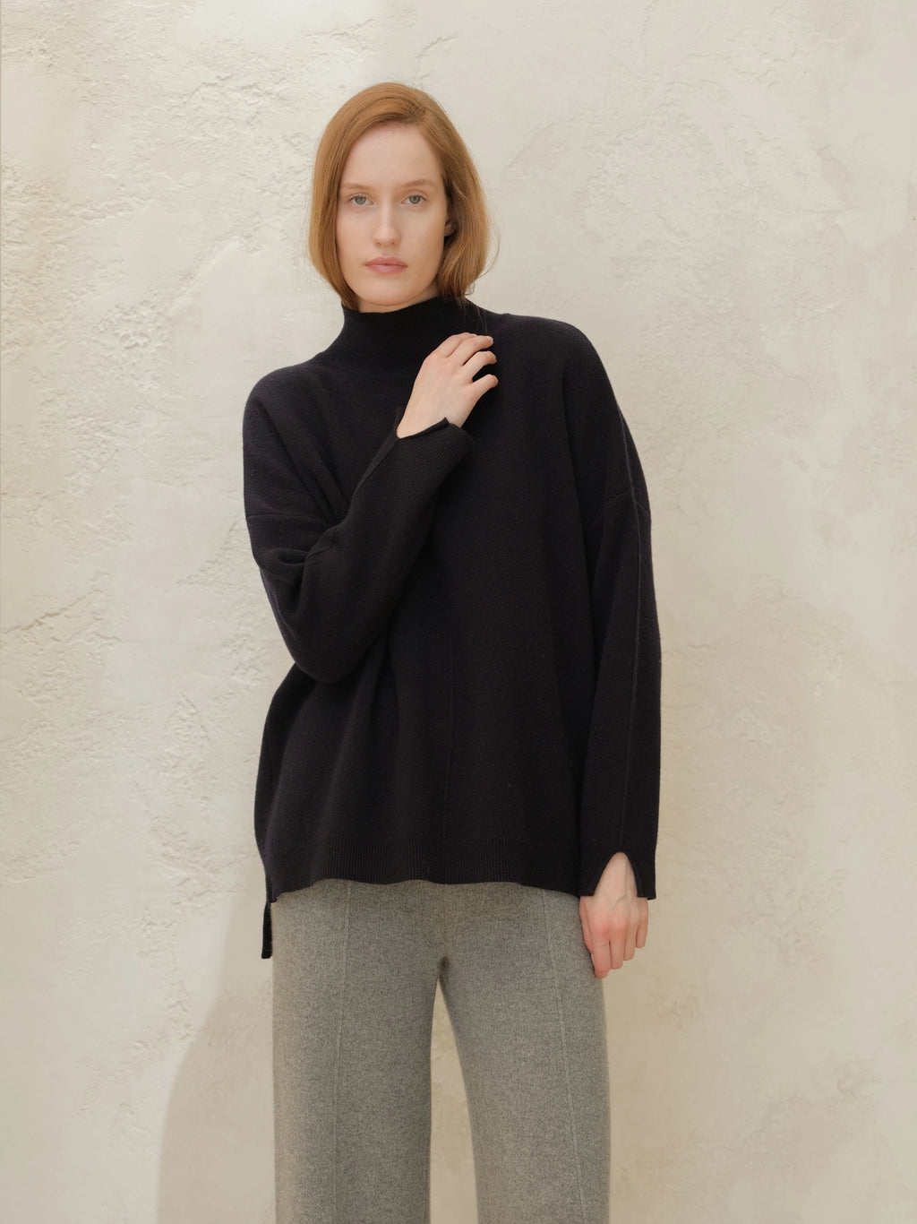 Wide Turtleneck Cashmere Blend Sweater