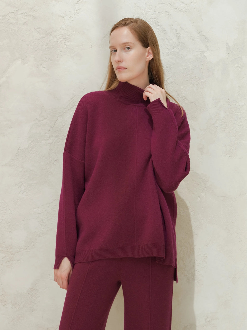Wide Turtleneck Cashmere Blend Sweater