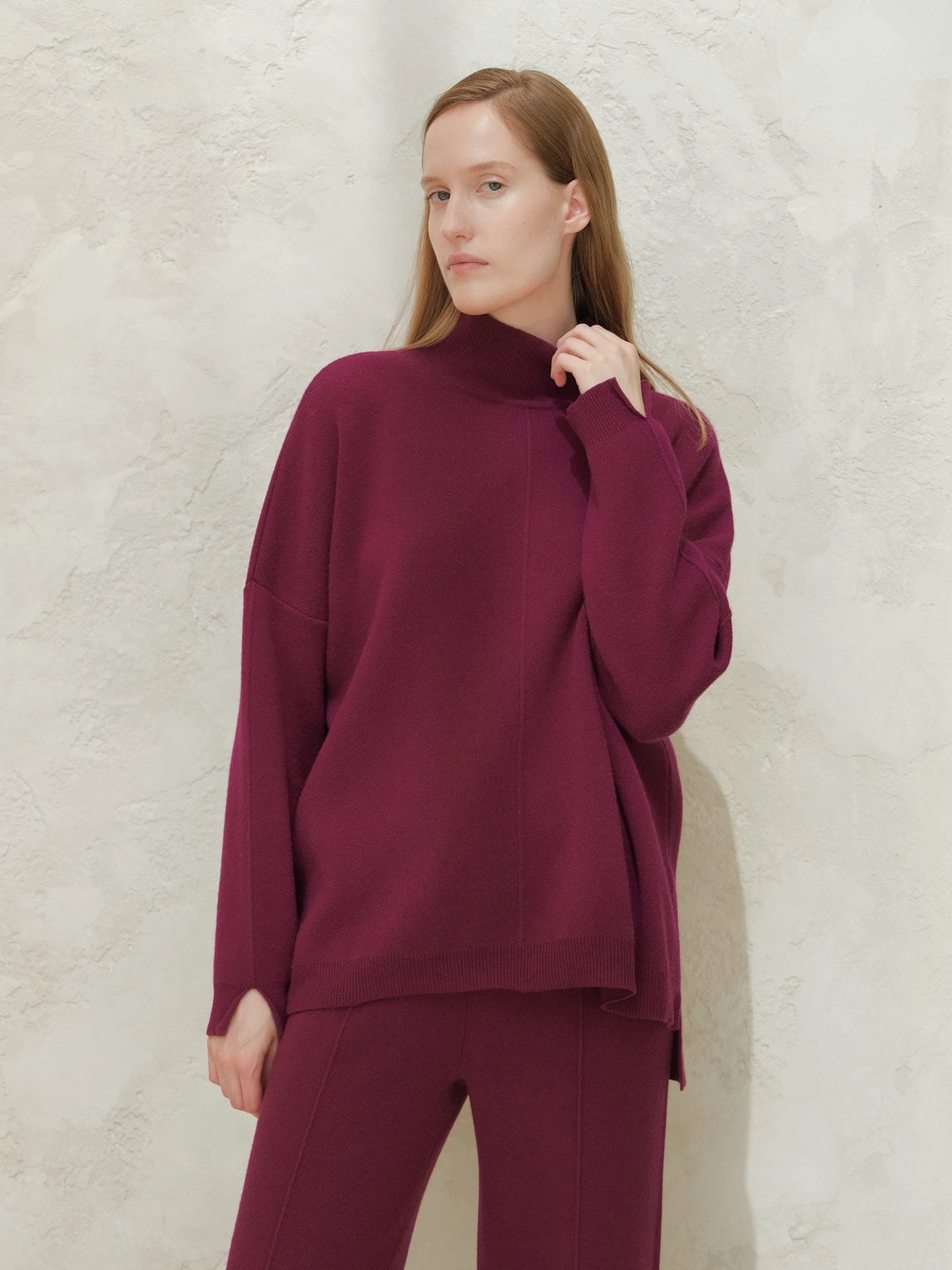 Wide Turtleneck Cashmere Blend Sweater