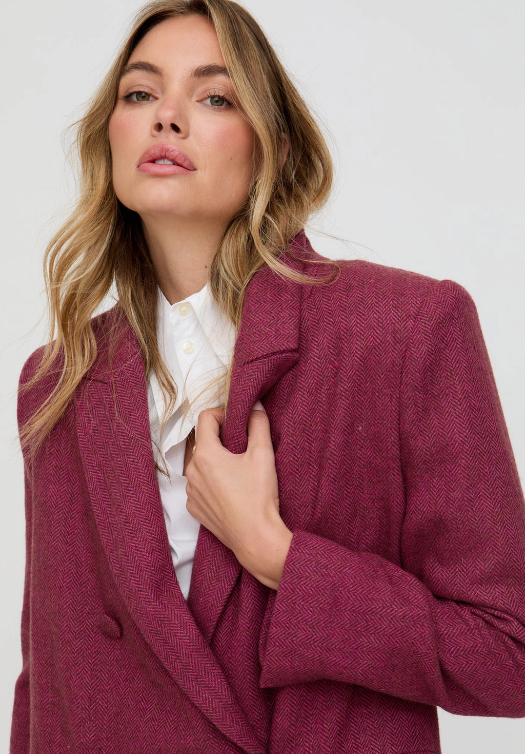 Jakki Tailored Herringbone Coat
