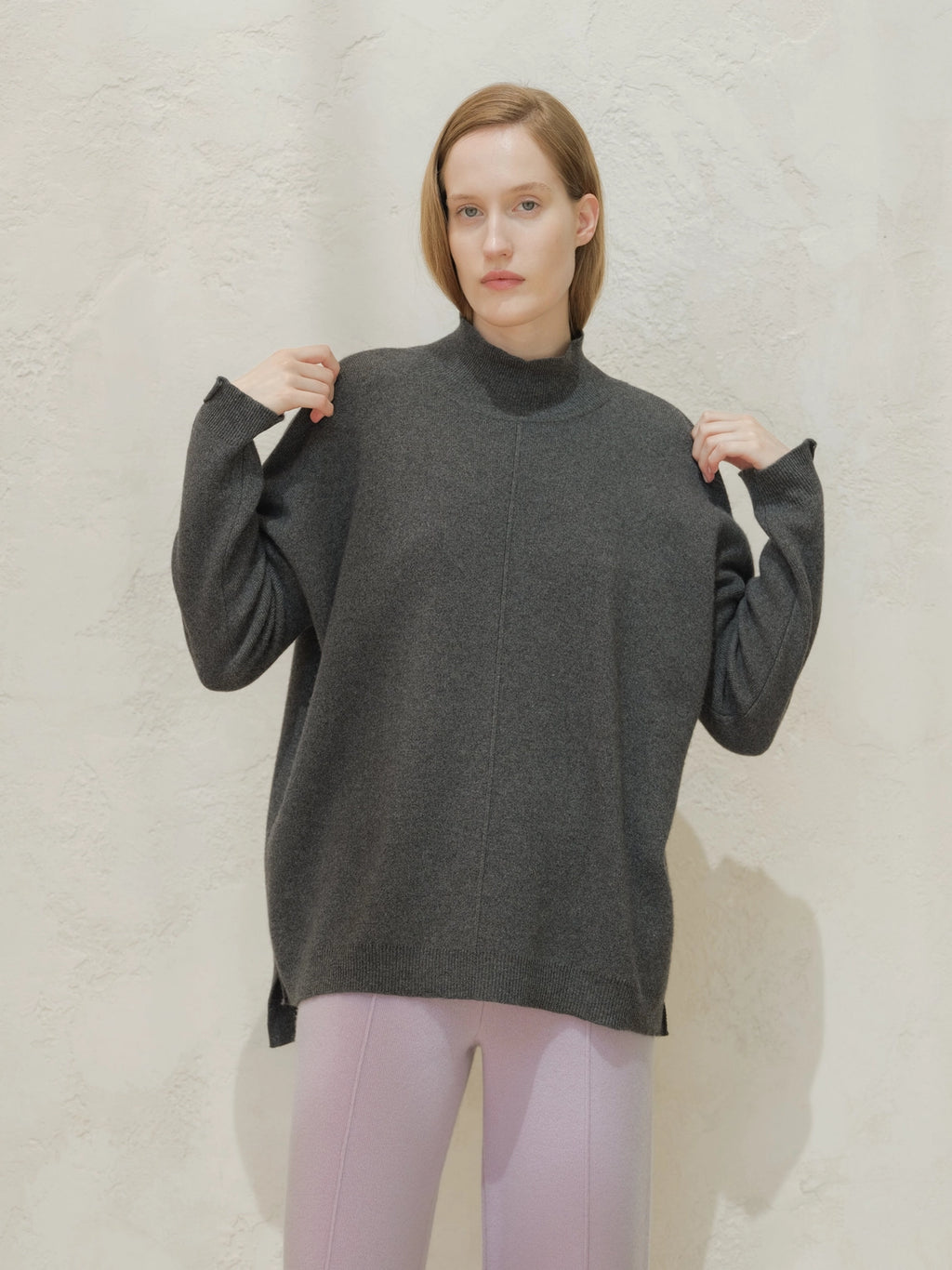 Wide Turtleneck Cashmere Blend Sweater