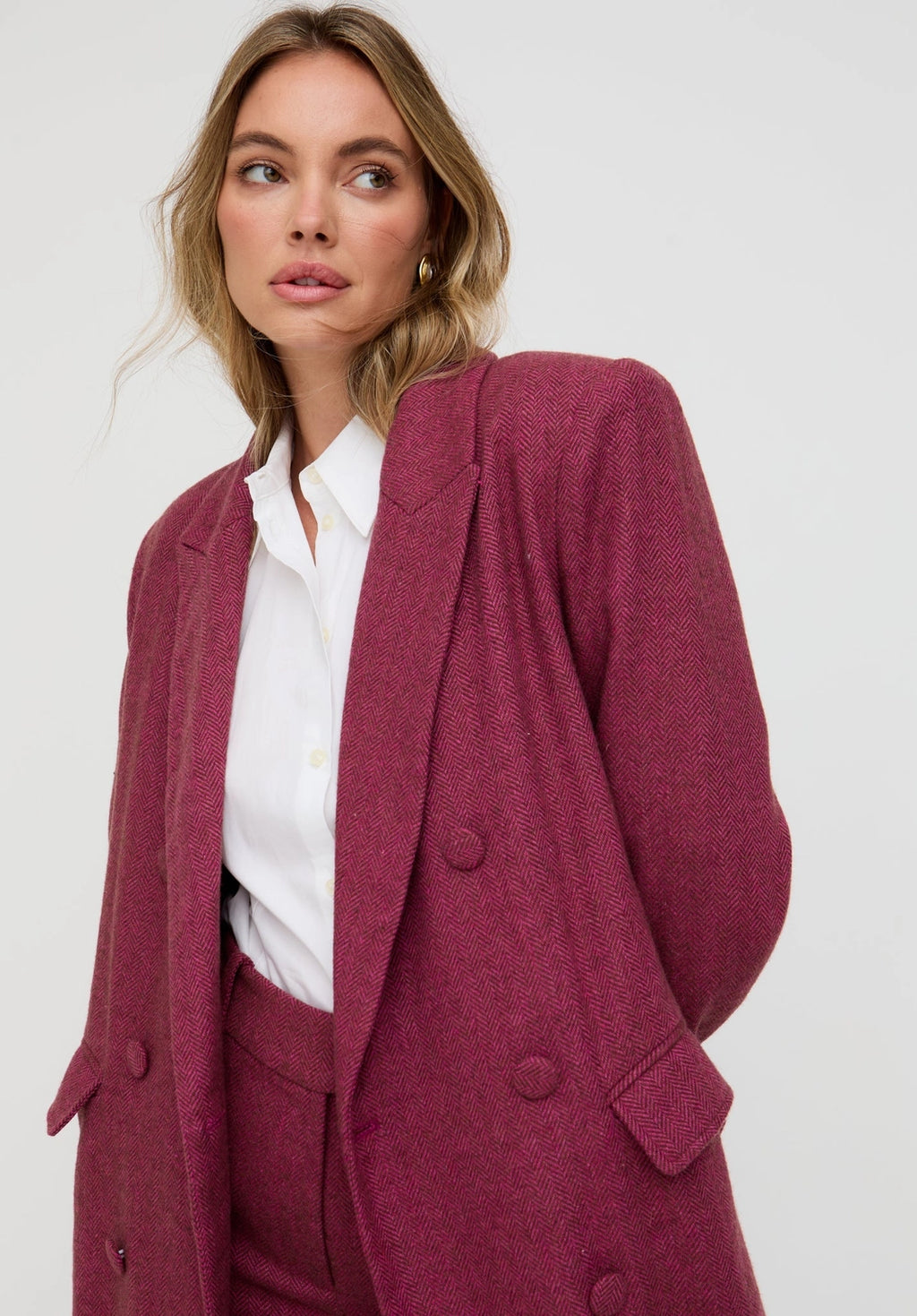 Jakki Tailored Herringbone Coat
