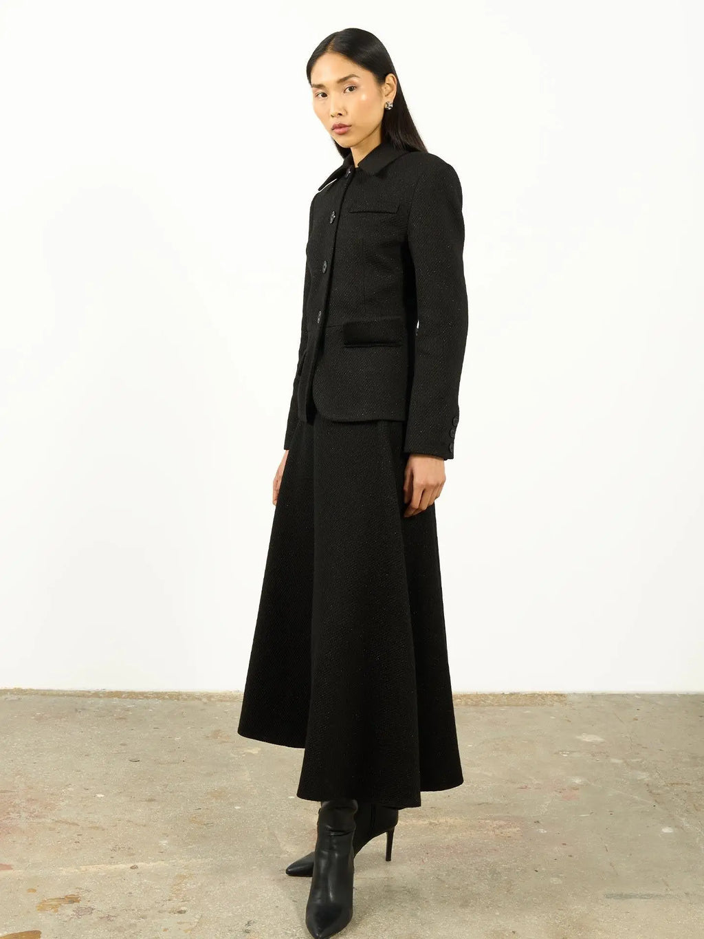 Textured Shirt Collar Jacket