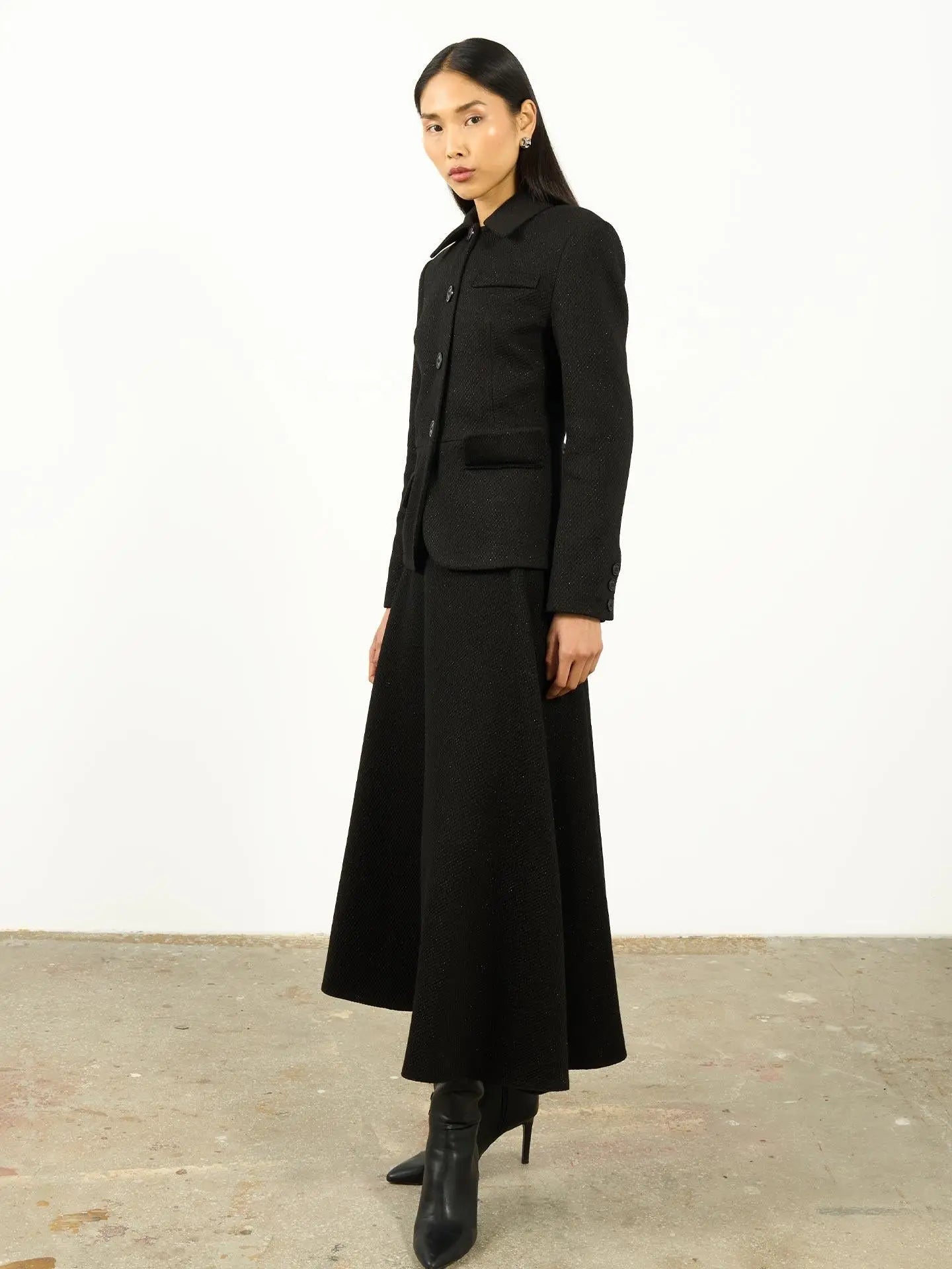 Textured Shirt Collar Jacket