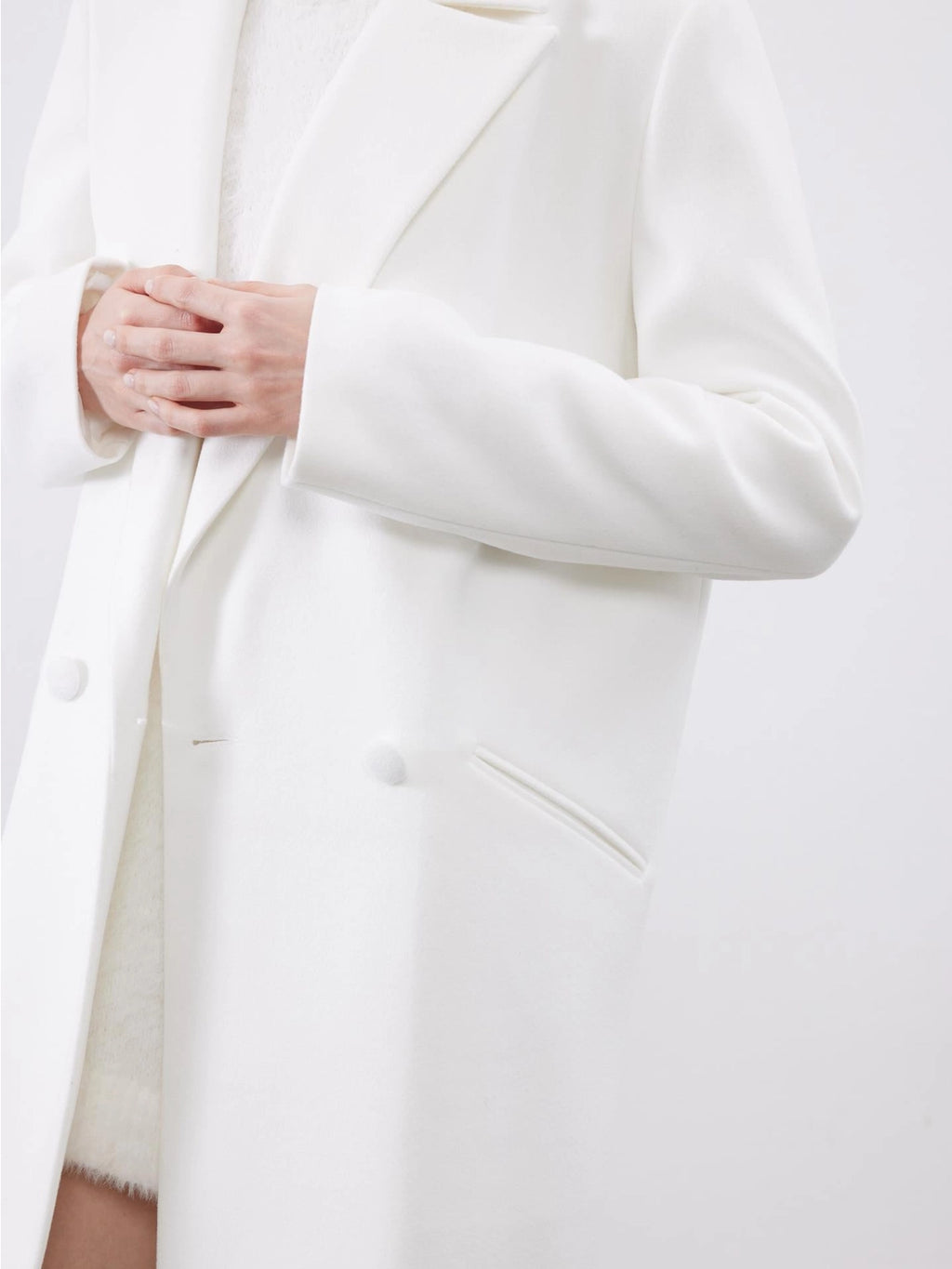 Oversize White Check Double Breasted Coat