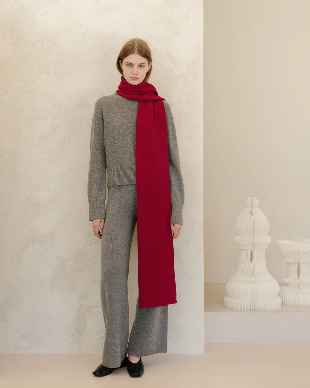 Pure Cashmere Maxi Ribbed Scarf