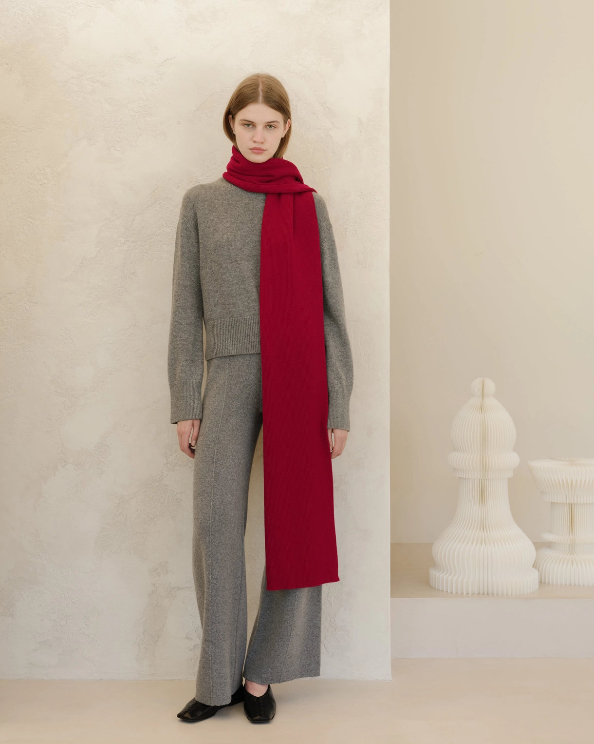 Pure Cashmere Maxi Ribbed Scarf