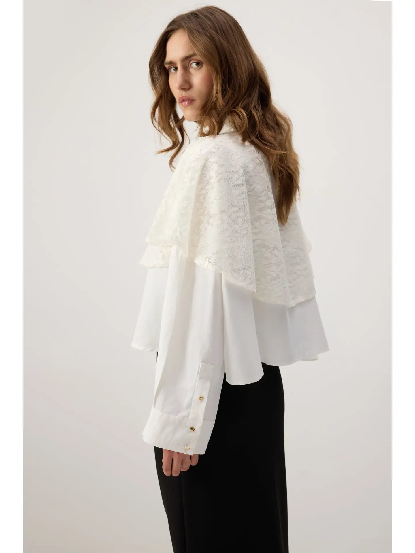 Lace Layered Oversize Shirt