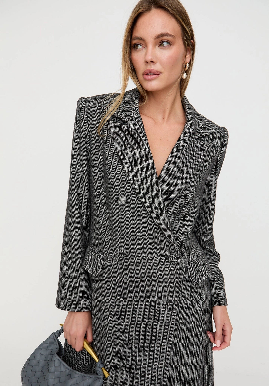 Jakki Tailored Herringbone Coat